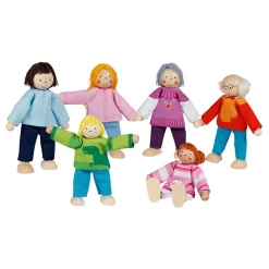Goki Houten Poppenhuis Poppen Flexibel Moderne Familie, 6st.