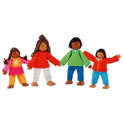 Goki Houten Poppenhuis Poppen Flexibel Moderne Familie, 4st.
