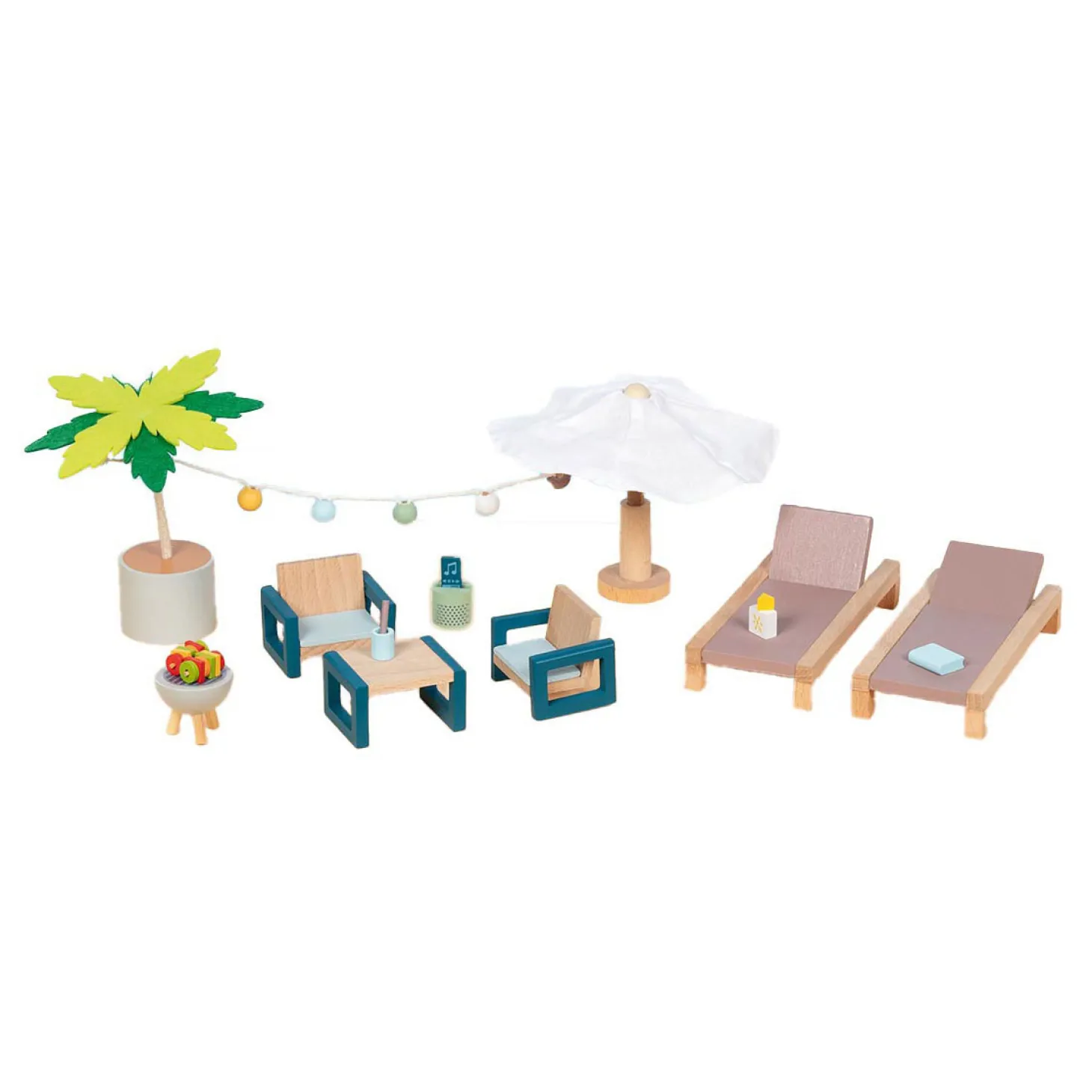 Goki Houten Poppenhuis Tuinmeubelset Mallorca