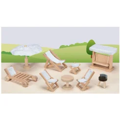 Goki Houten Poppenmeubels Tuinmeubels, 9dlg.