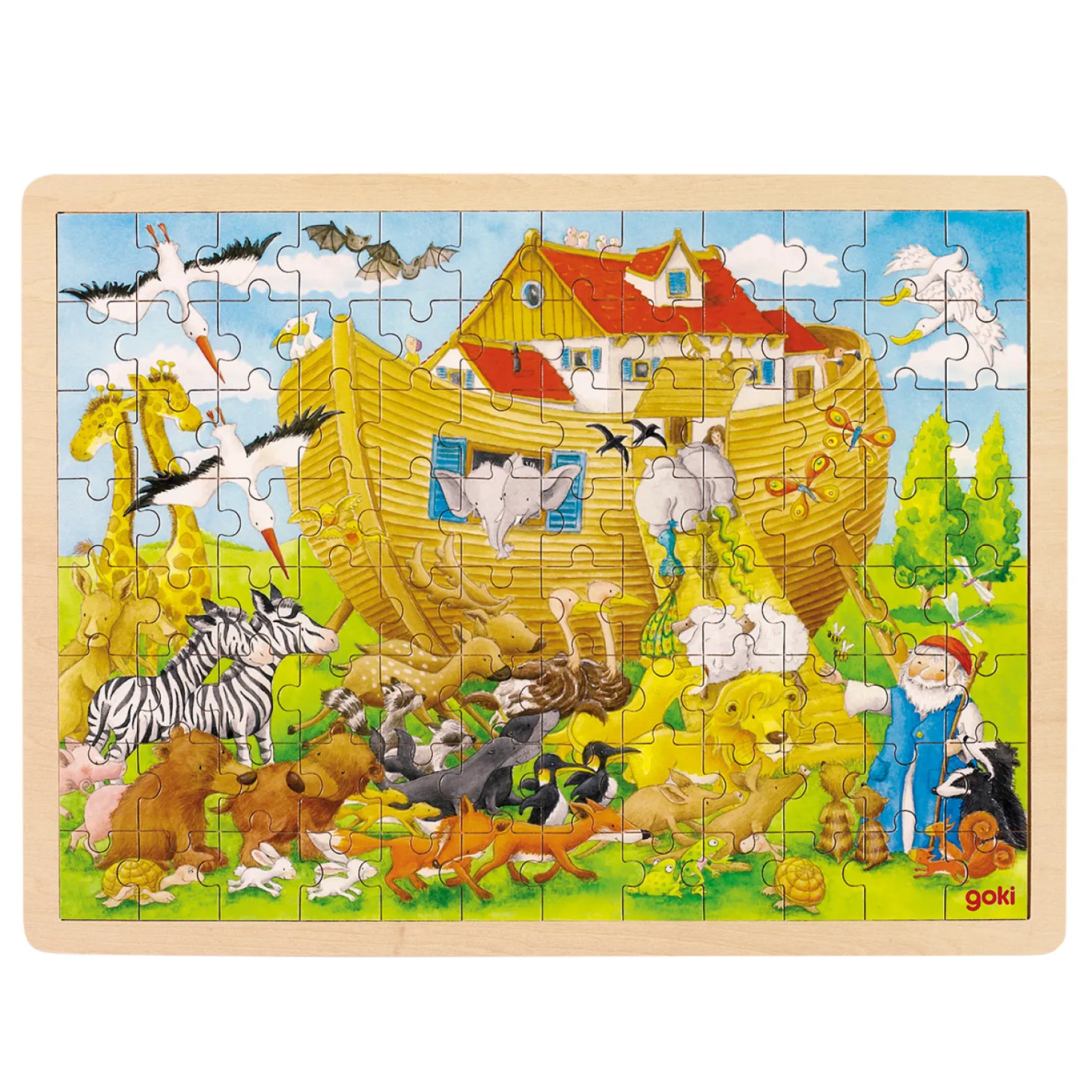 Goki Houten Puzzel Ark van Noach, 96st.