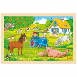 Goki Houten Puzzel Boerderij, 24st.