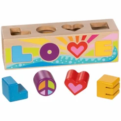 Goki Houten Sorteerbox Vormenstoof Love - 5dlg.