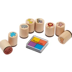 Goki Houten Stempelset - Wilde Dieren