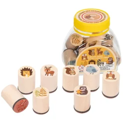 Goki Houten Stempelset Bosdieren, 9dlg.