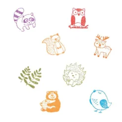 Goki Houten Stempelset Bosdieren, 9dlg.