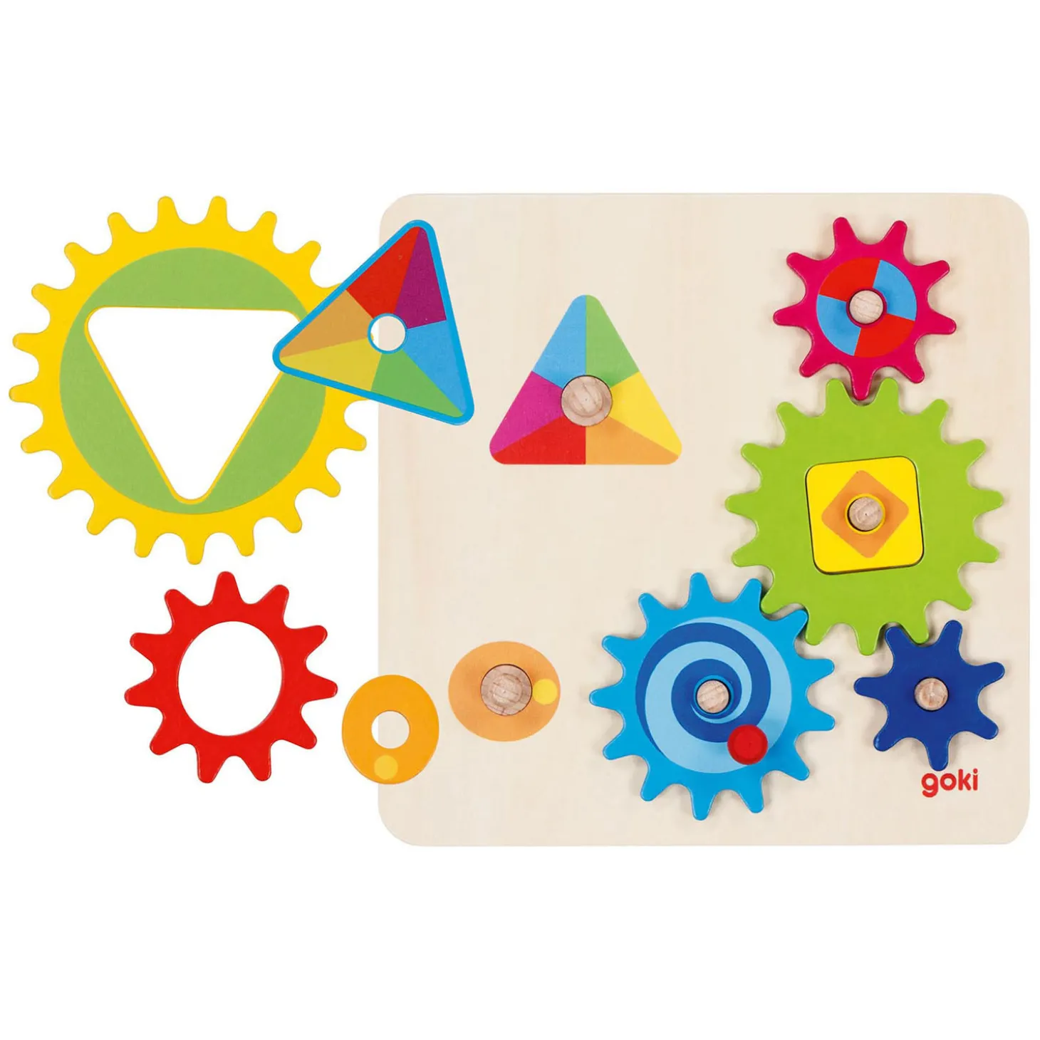 Goki Houten Tandwielenpuzzel, 10st.