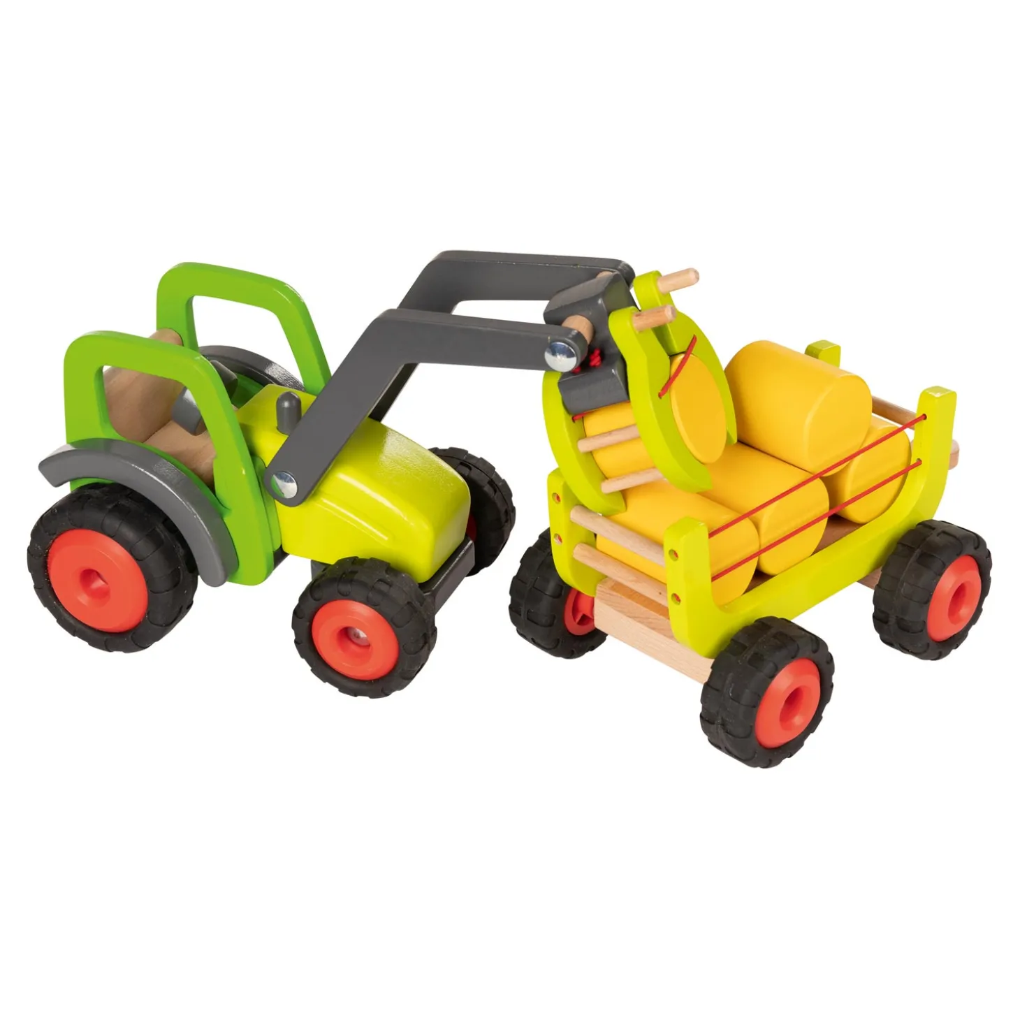 Goki Houten Tractor met Hooiwagen