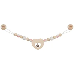 Goki Houten Wandelwagenketting Hart met Clips