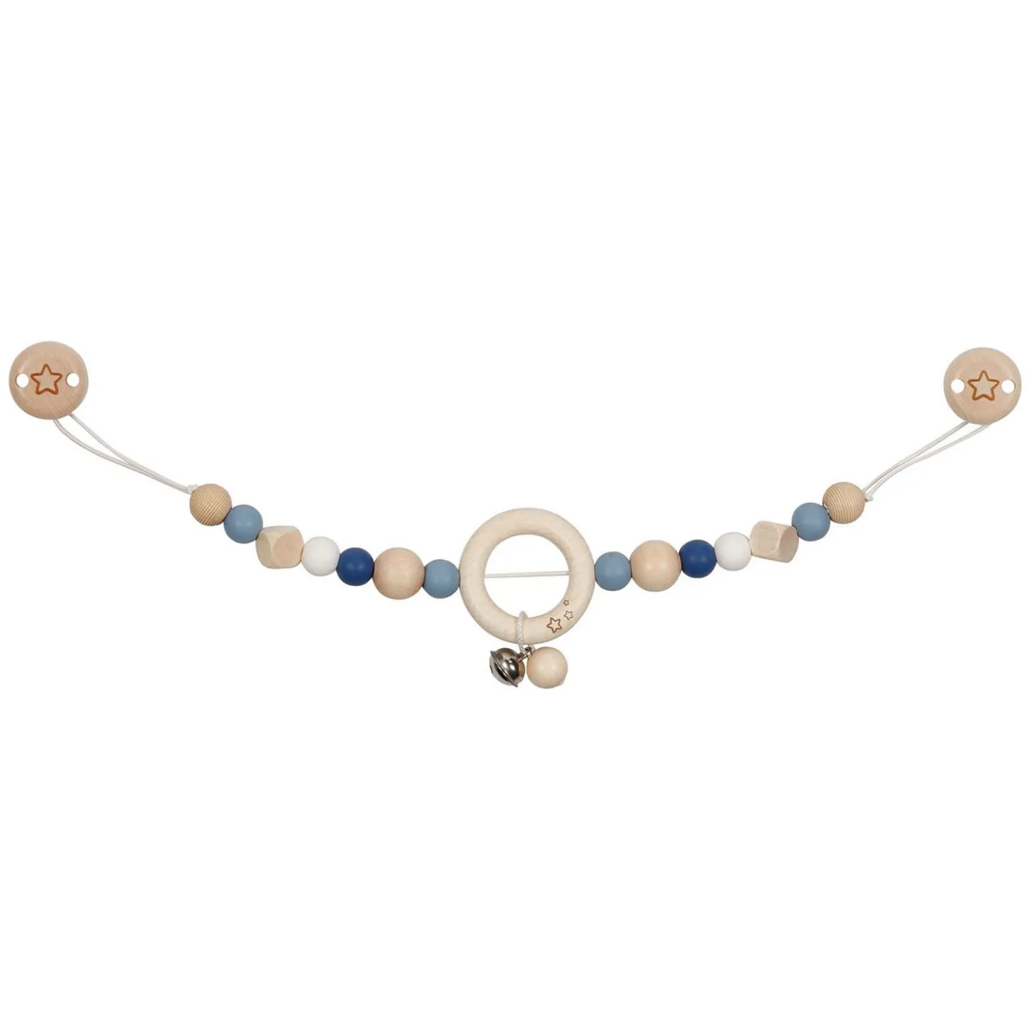 Goki Houten Wandelwagenketting Ster Blauw met Clips
