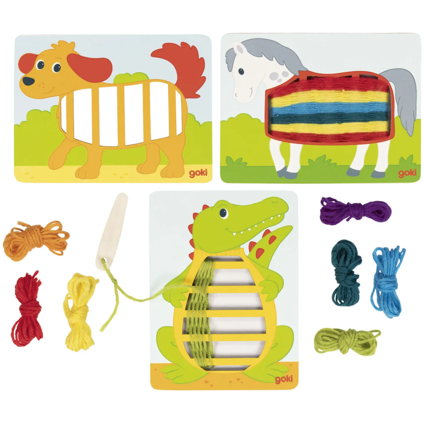 Goki Houten Weefpuzzels, 3st.