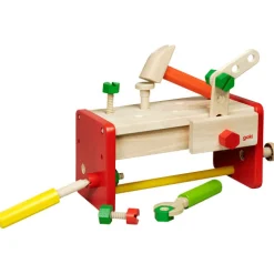 Goki Houten Werkbankje en Gereedschapskist 2in1