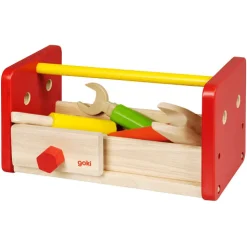 Goki Houten Werkbankje en Gereedschapskist 2in1
