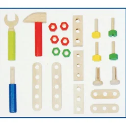 Goki Houten Werkbankje en Gereedschapskist 2in1