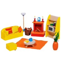 Goki Poppenhuis Meubeltjes Woonkamer, 24dlg.