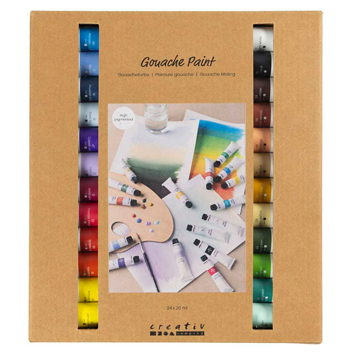 Gouacheverf Diverse Kleuren - 24x20ml.