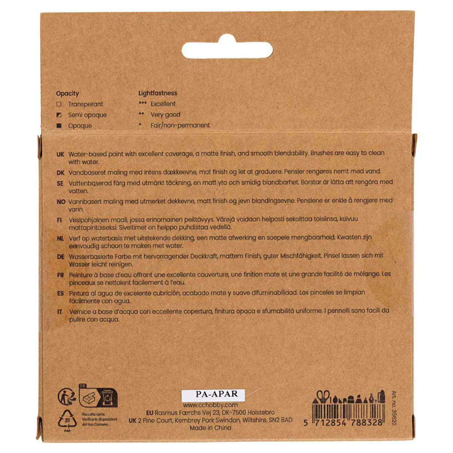 Gouacheverf Natuurlijke Kleuren - 6x20ml.