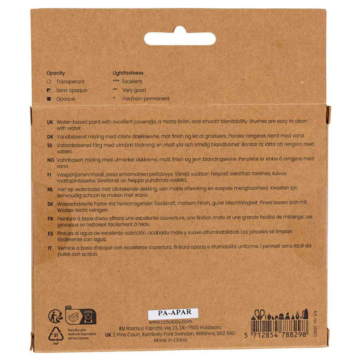 Gouacheverf Pastelkleuren - 6x20ml.