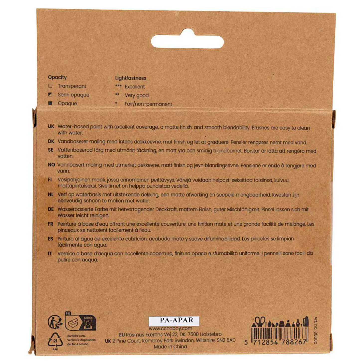 Gouacheverf Standaardkleuren - 6x20ml.