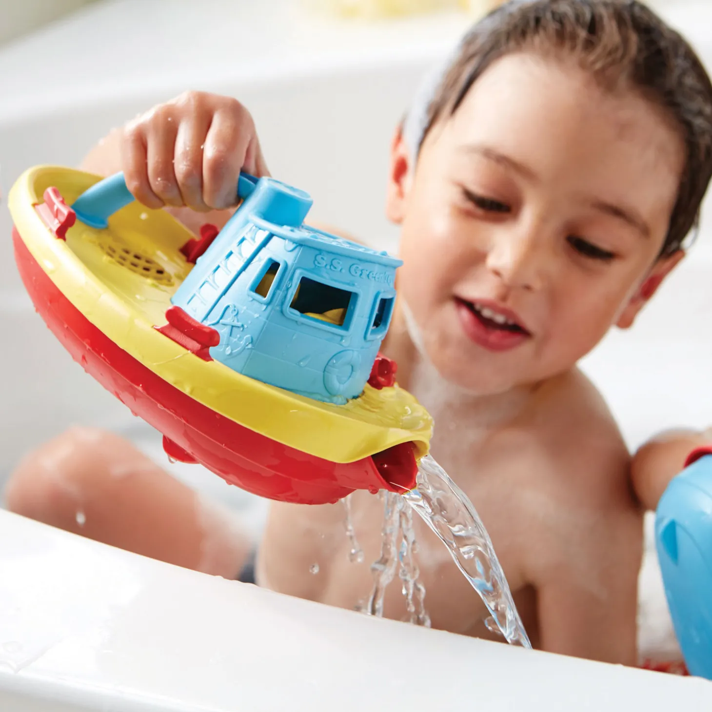 Green Toys Sleepboot - Blauw/Geel