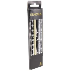 Grijze HB Potloden Zwart/Wit, 6st.