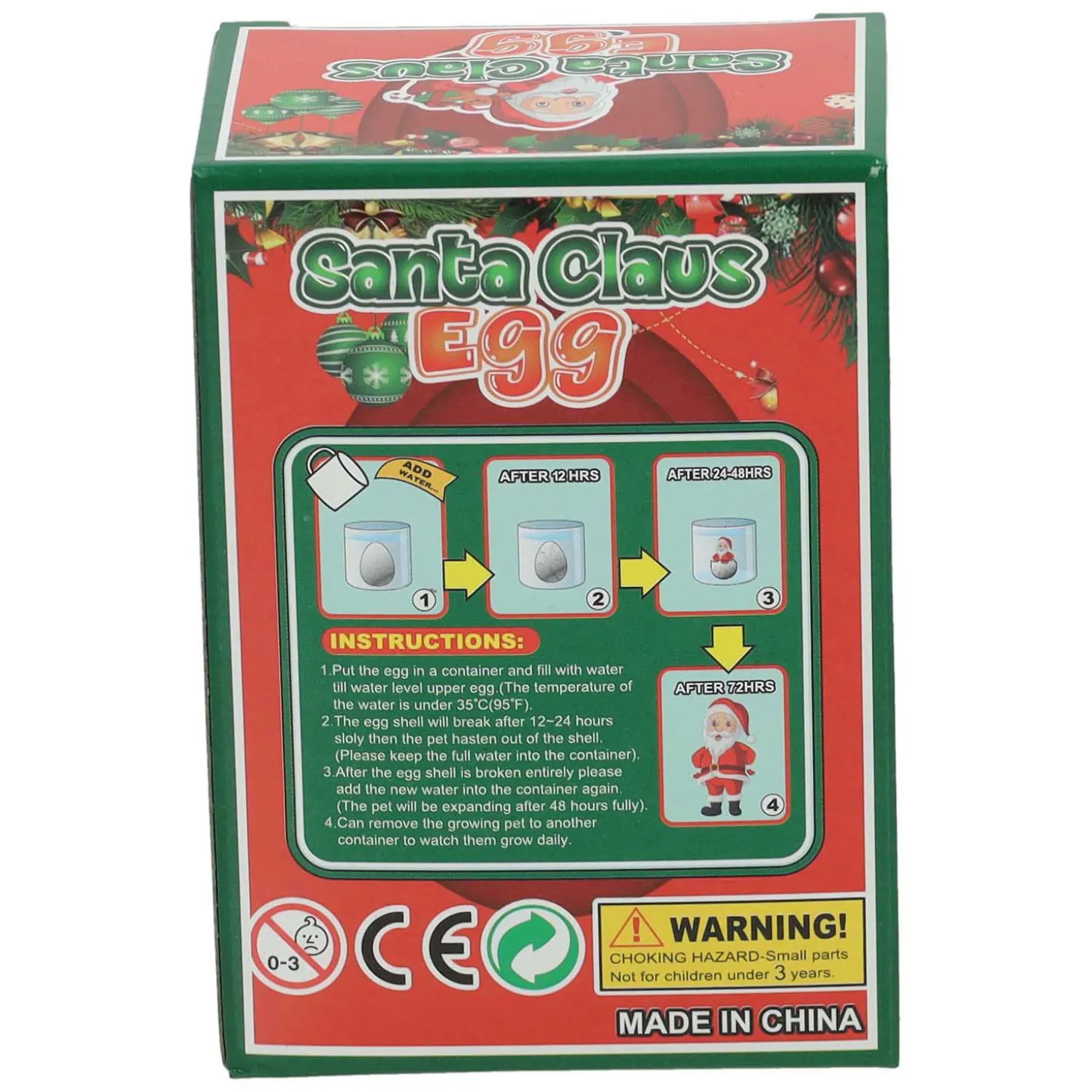 Groei-Ei Kerstman/Sneeuwpop, 6cm