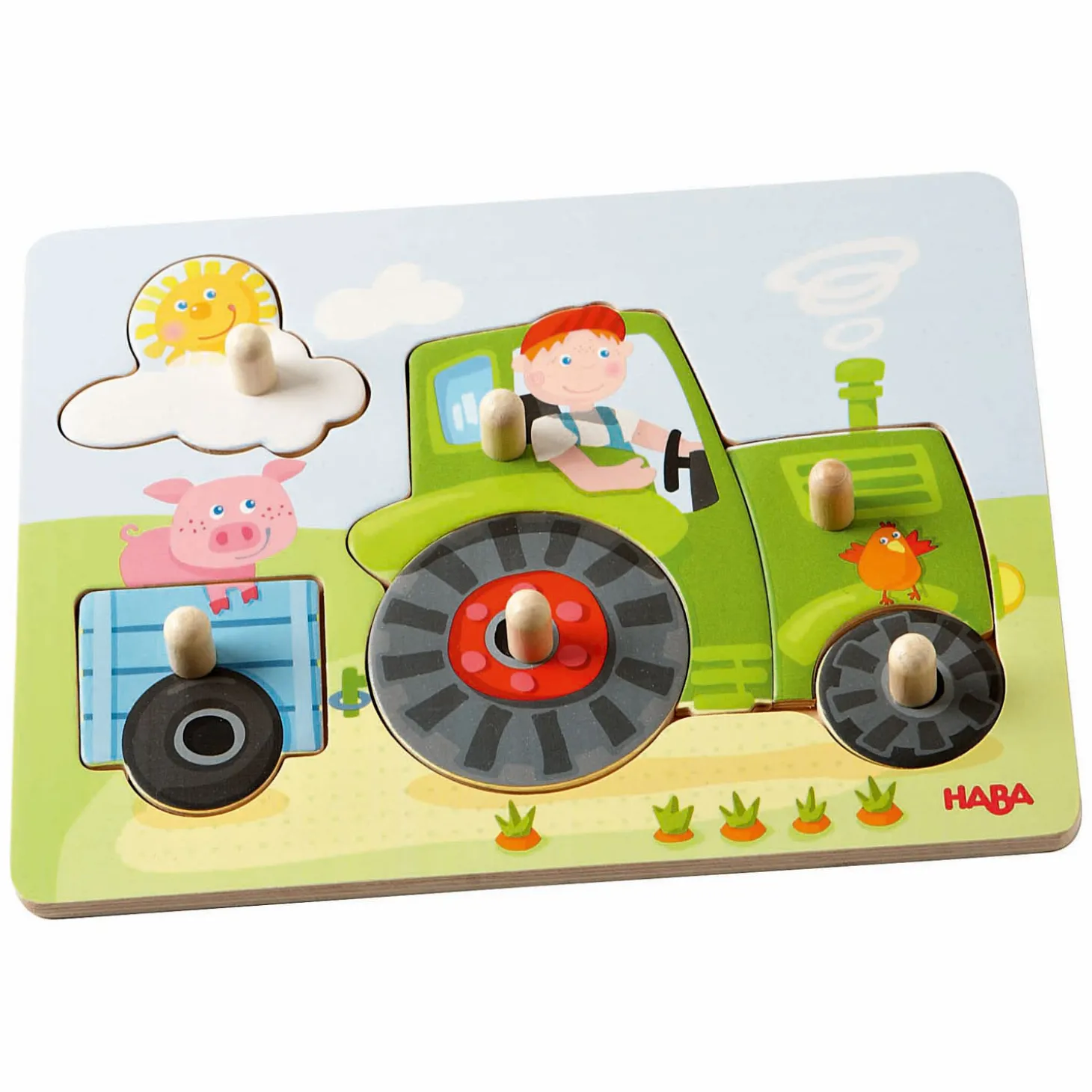 Haba Houten Inlegpuzzel Peter's Boerderij, 6st.