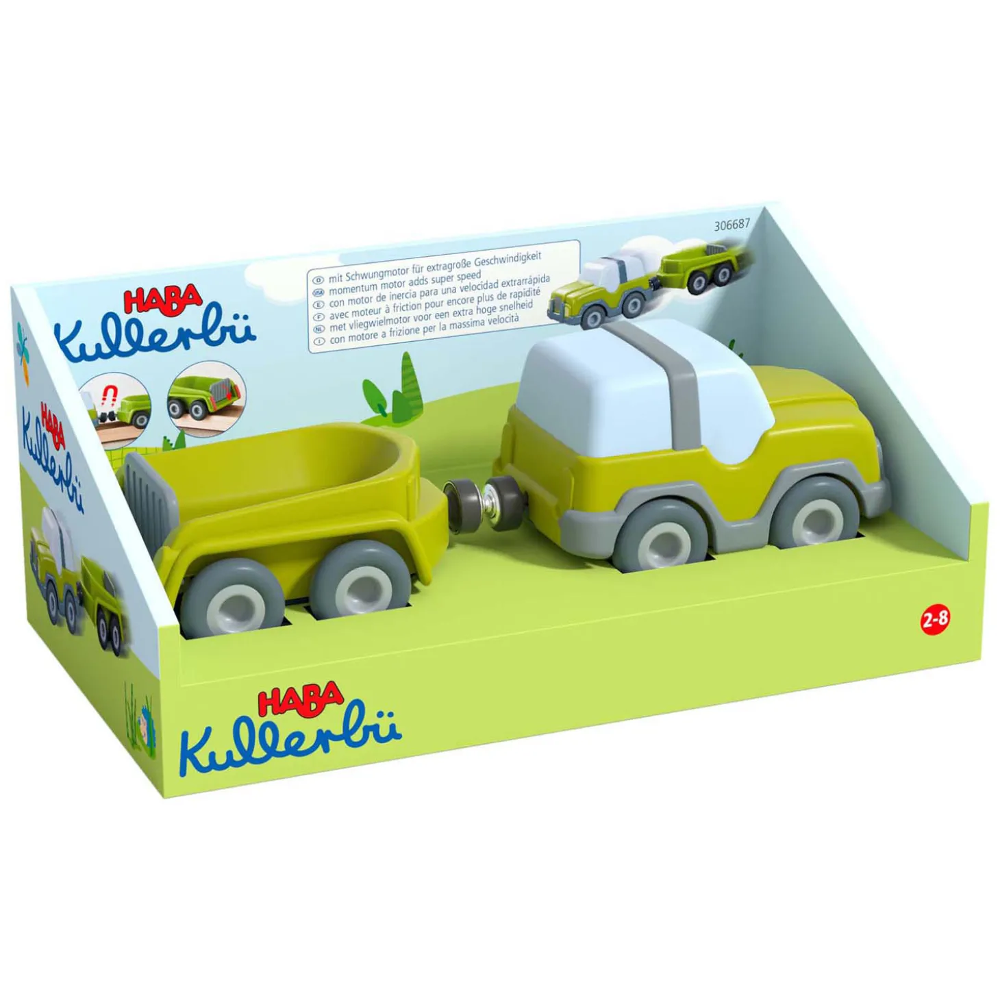 Haba Kullerbu Houten Knikkerbaan Terreinwagen met Aanhanger