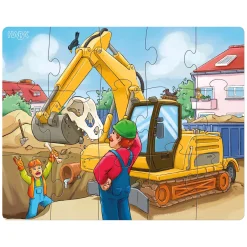 Haba Puzzels Bouwvoertuigen 3in1