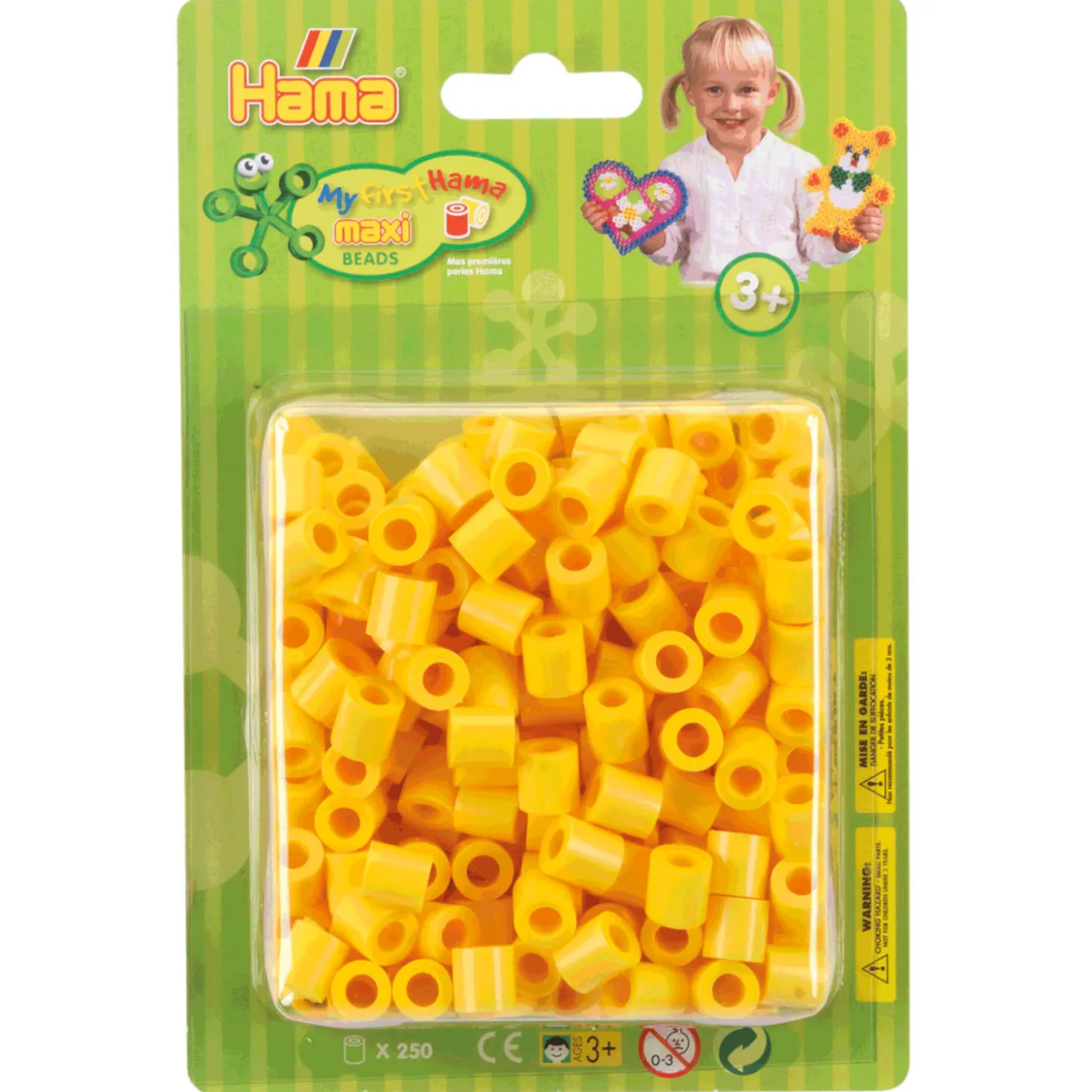 Hama Maxi Strijkkralen Geel, 250st.