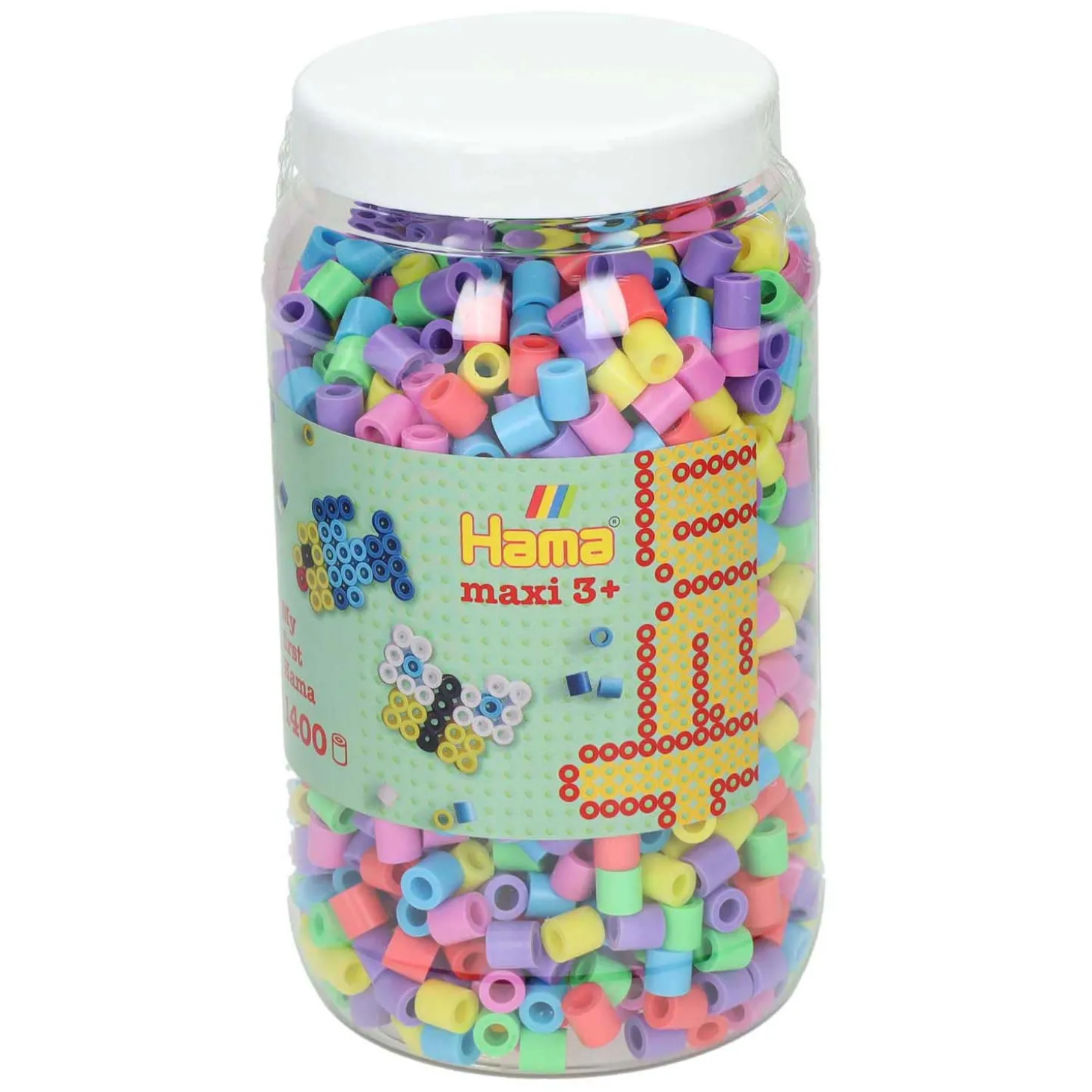Hama Maxi Strijkkralen in Pot - Pastelmix (050), 1400st.
