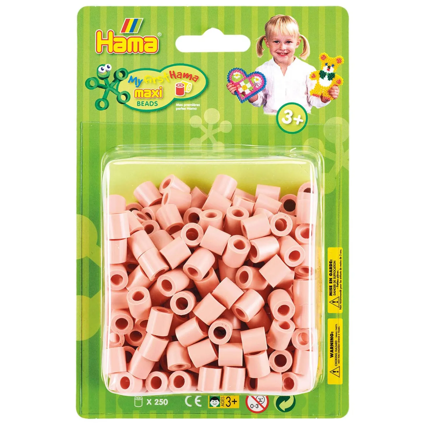 Hama Maxi Strijkkralen Mat Roze, 250st.