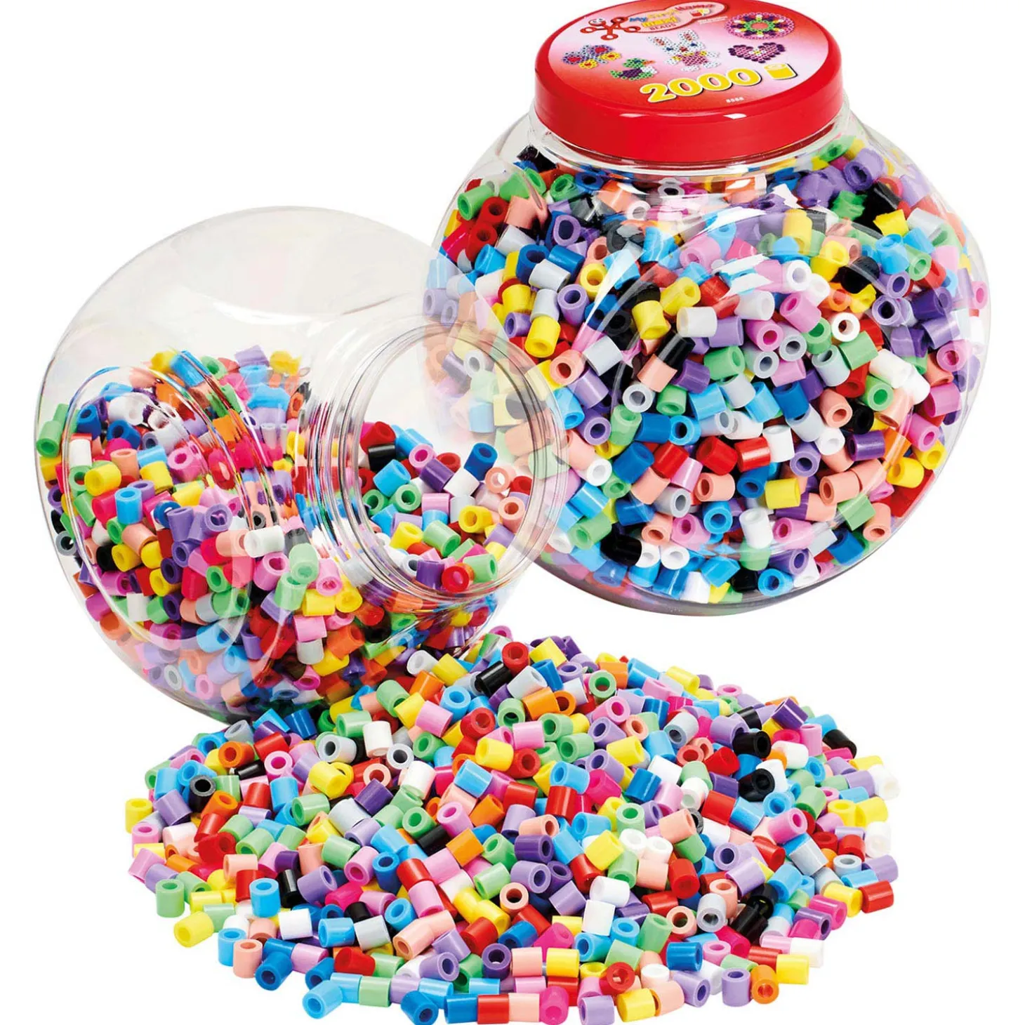 Hama Maxi Strijkkralenset in Pot Pastelmix, 2000st.
