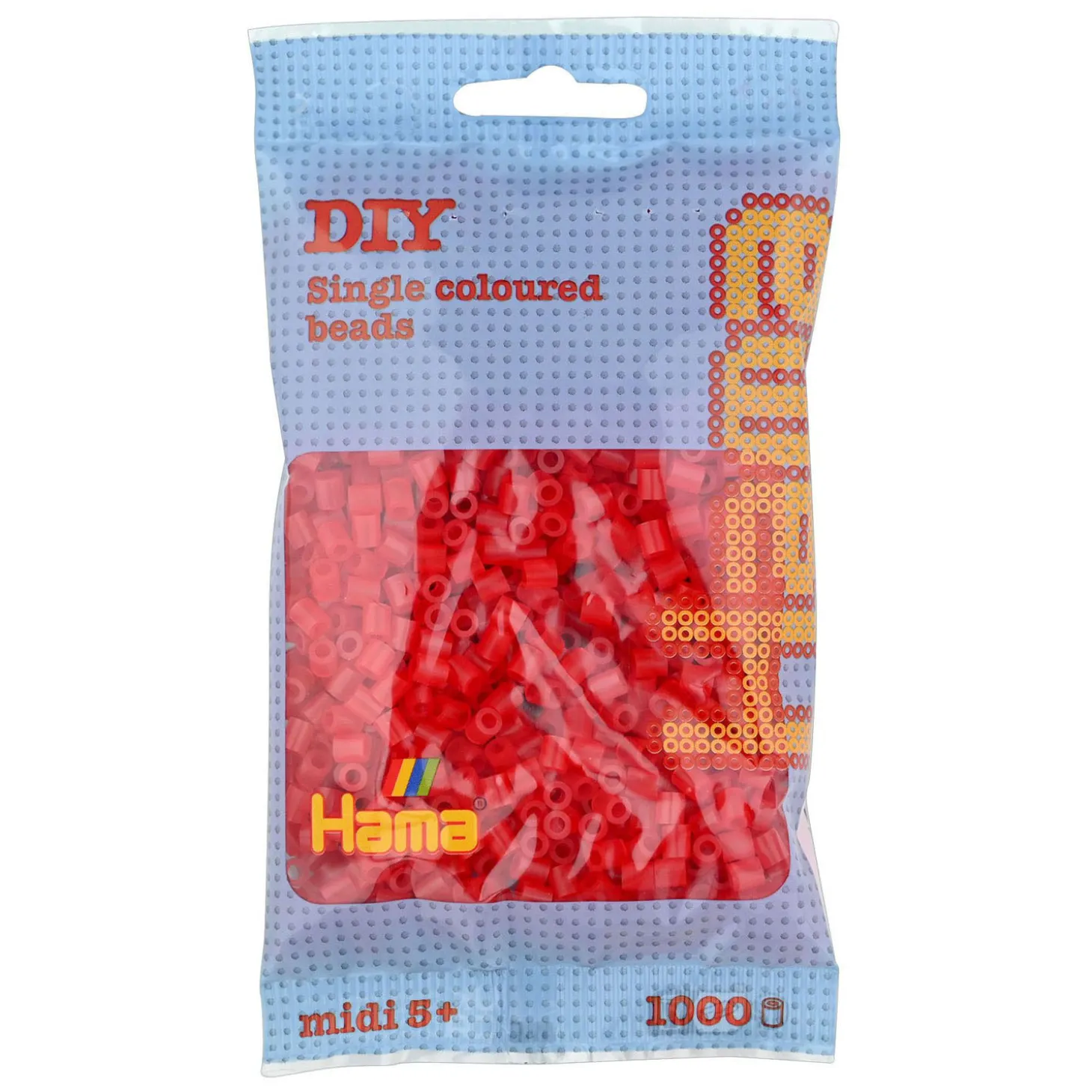 Hama Midi Strijkkralen - Rood Transparant (013), 1000st.