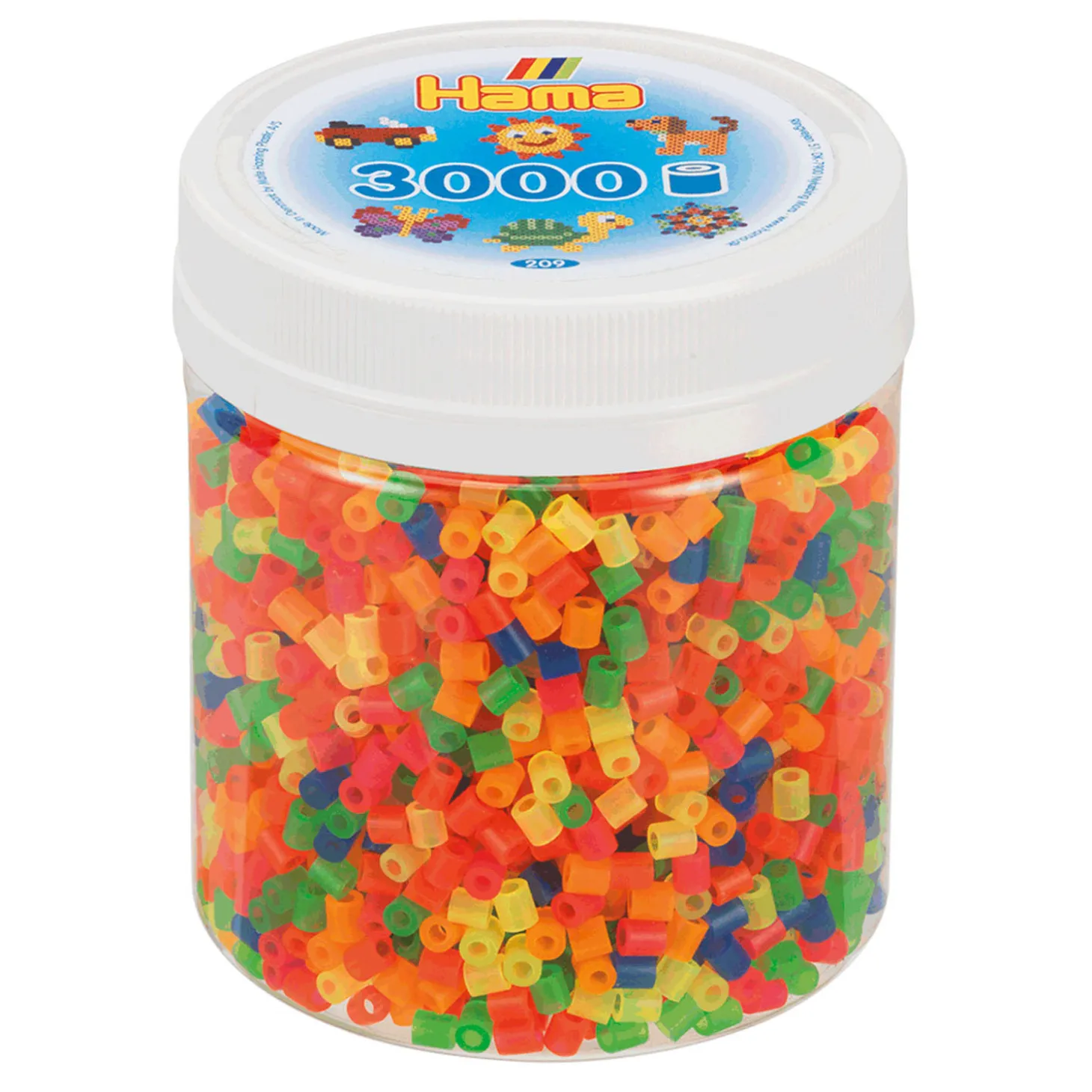 Hama Midi Strijkkralen in Potje - Neonmix (51), 3000st.