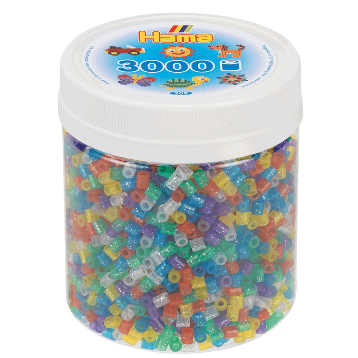 Hama Midi Strijkkralen in Potje - Glittermix (54), 3000st.