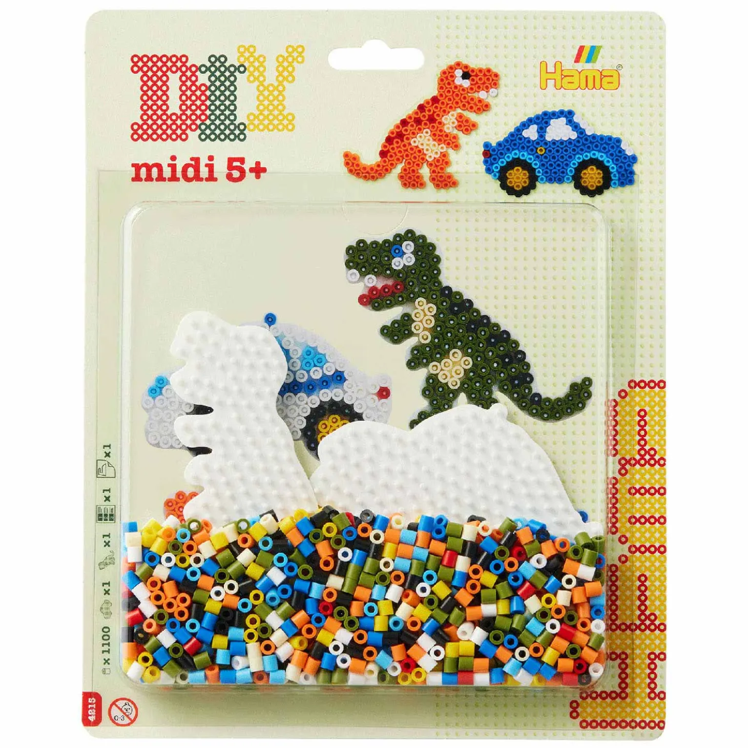 Hama Midi Strijkkralenset Dino, 1100st.