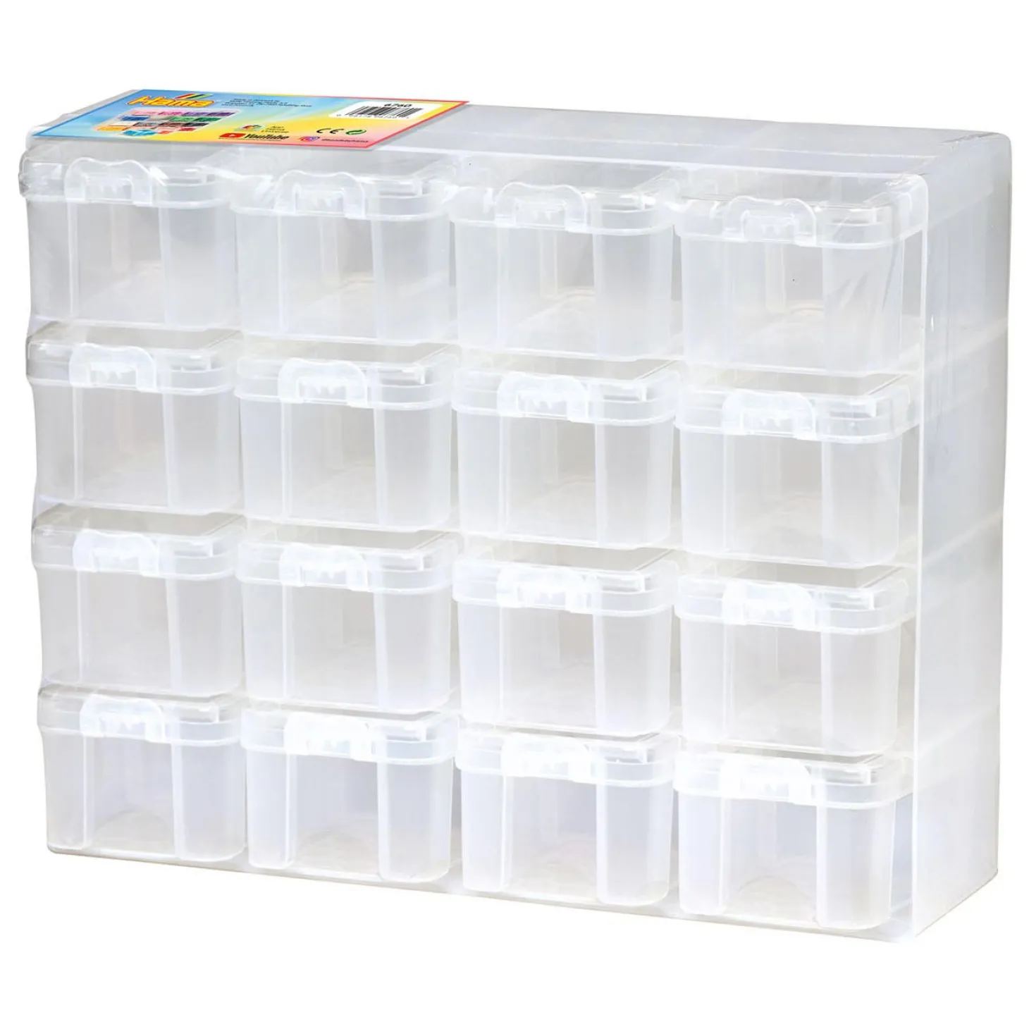 Hama Strijkkralen Opbergbox Set met 16 opbergdoosjes