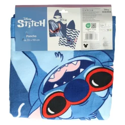 Handdoek Poncho Stitch Blauw/Wit 55x110cm