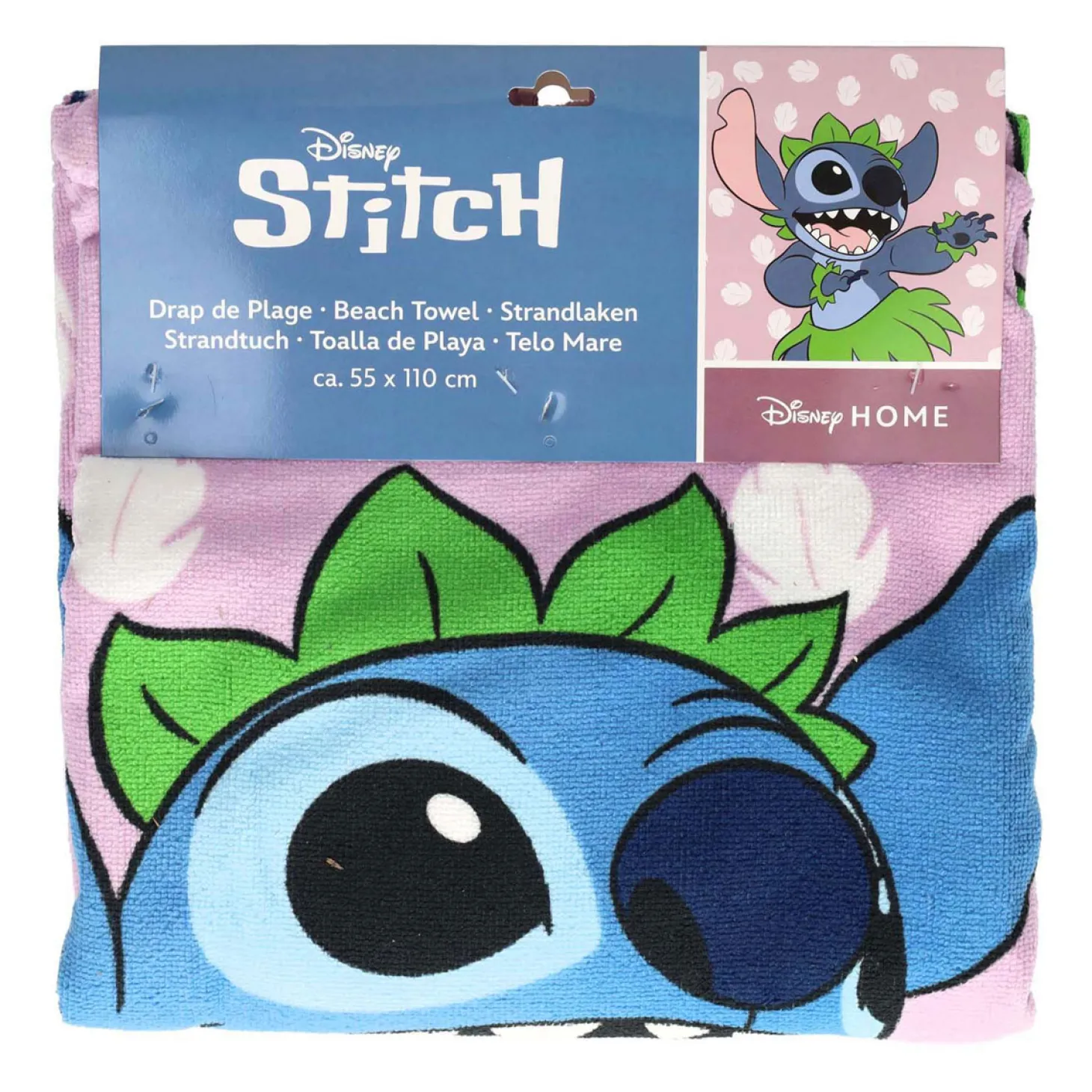 Handdoek Poncho Stitch Lila 55x110cm