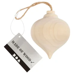 Hanger Puntige Houten Kerstbal