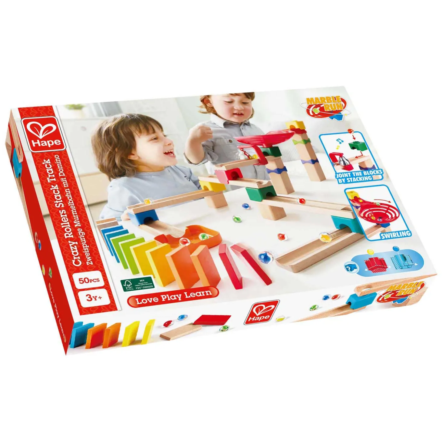 Hape Houten Knikkerbaanset Domino - 50dlg.