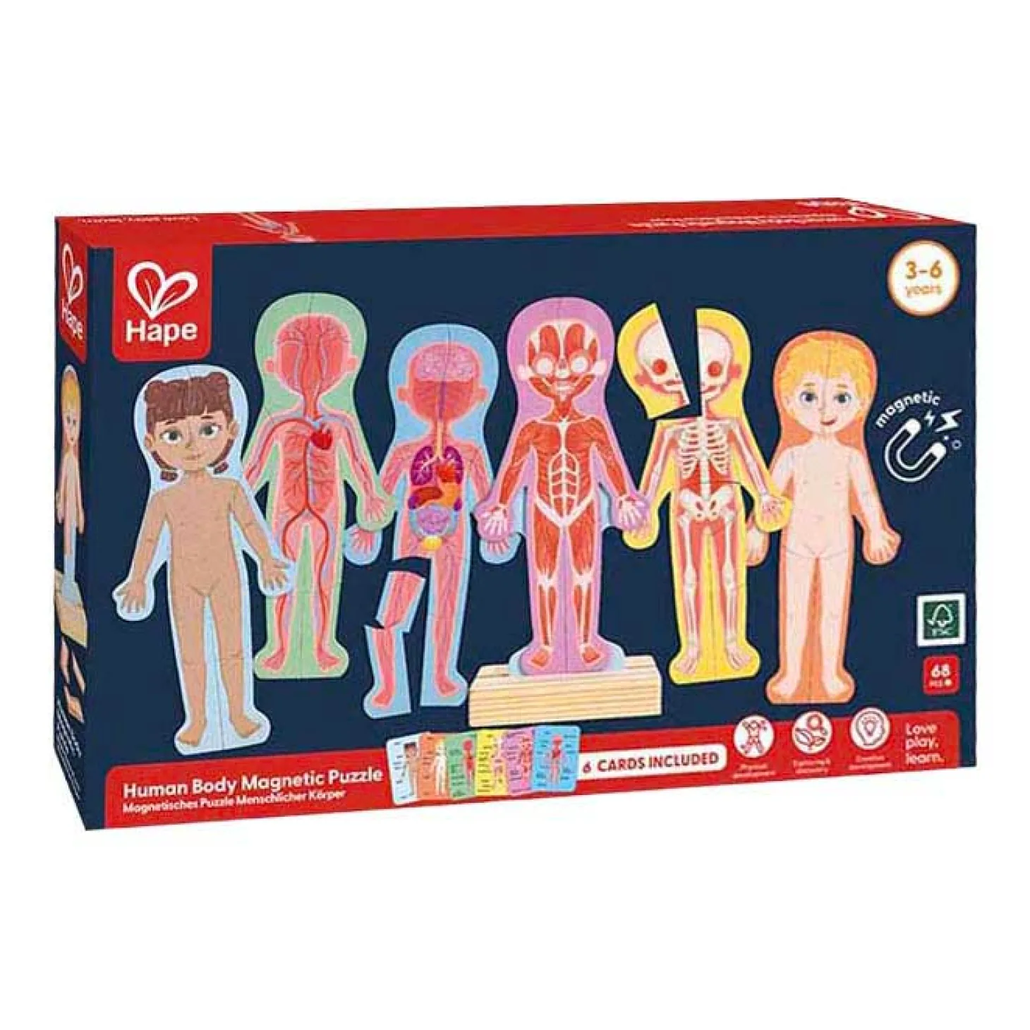 Hape Menselijk Lichaam Magnetische Puzzel - 63dlg.
