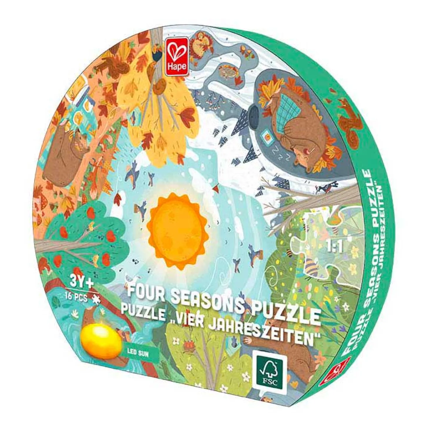 Hape Vier Seizoenen Puzzel met Licht - 16st.