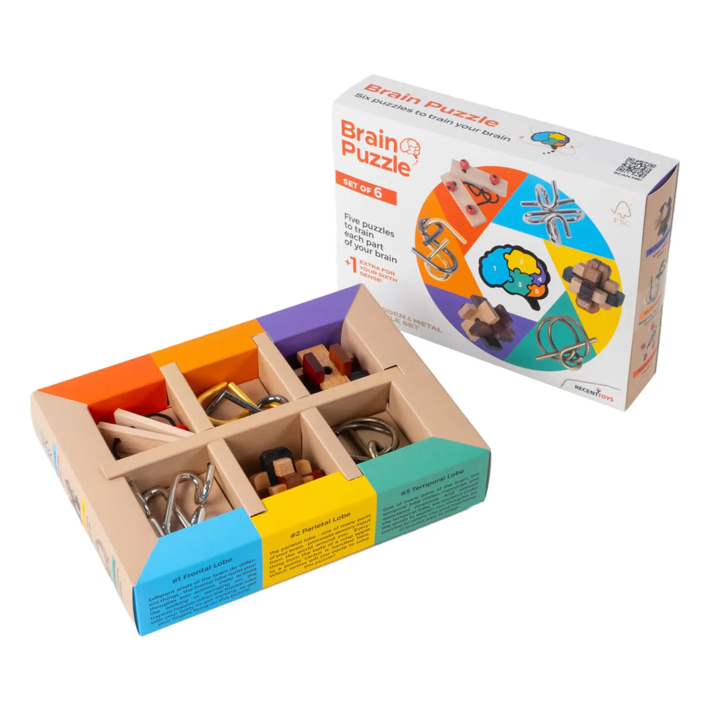 Hersenpuzzels, Set van 6