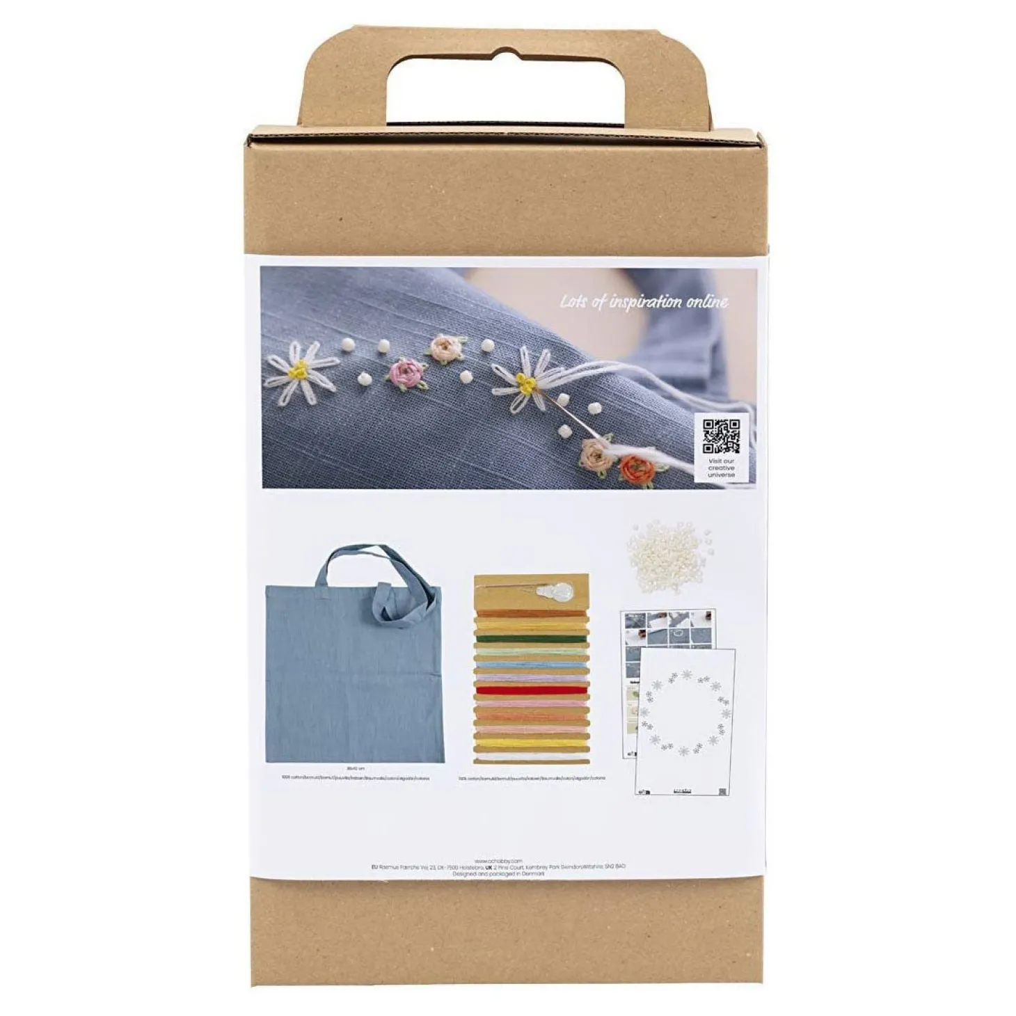 Hobbyset Borduurwerk Pigeon Blue Draagtas