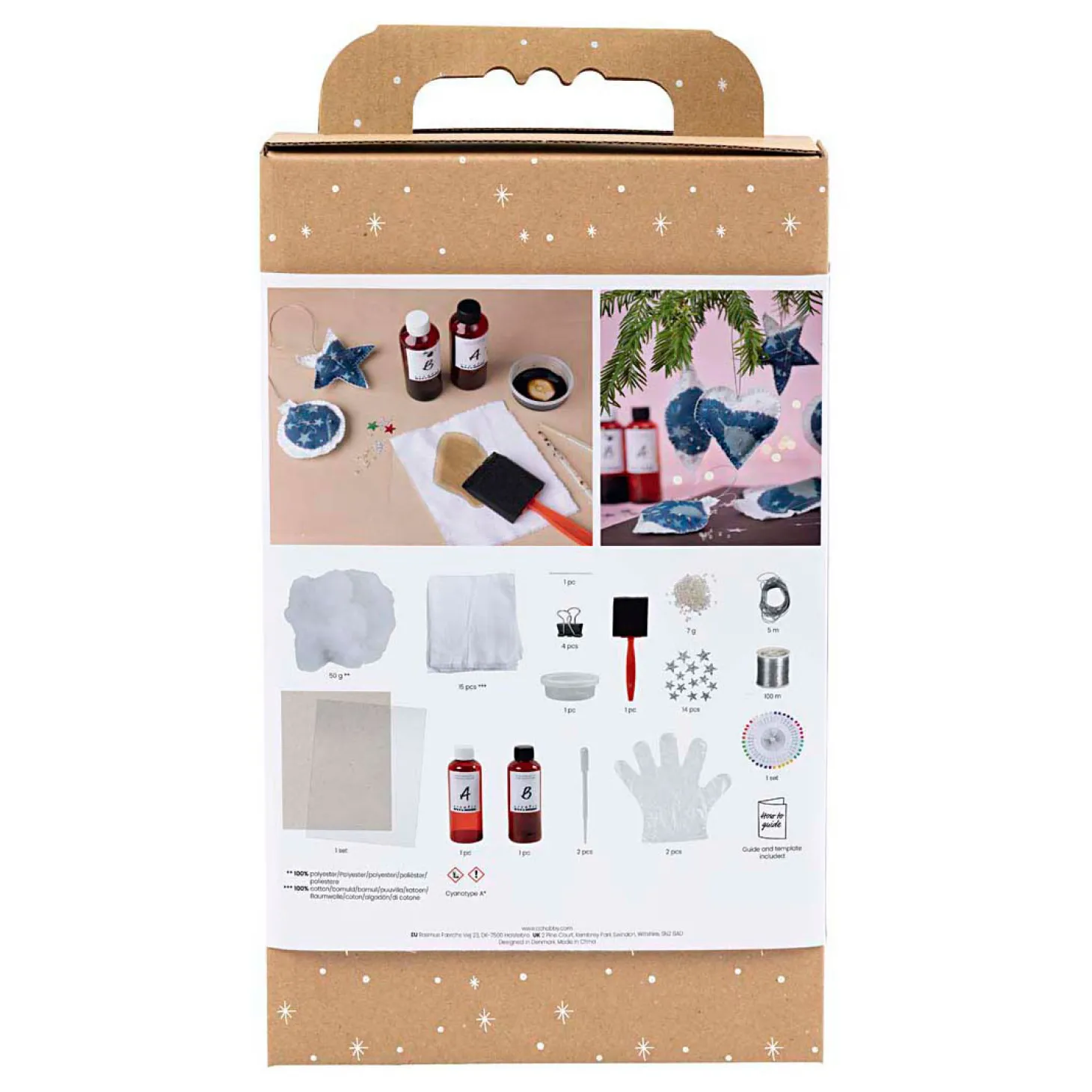Hobbyset Cyanotypie Kerstdecoraties met Cyanotypie Blauw