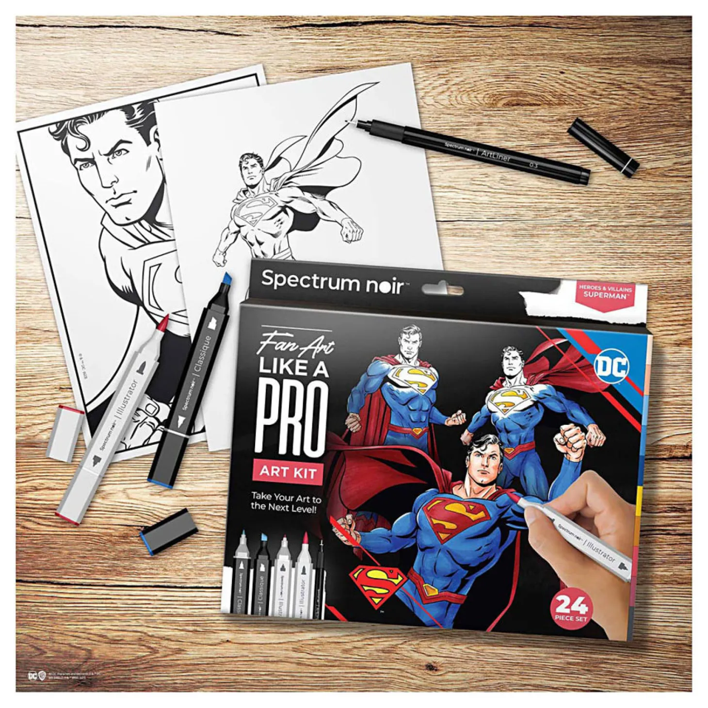 Hobbyset Illustratie Stripboekhelden Superman Kleurset