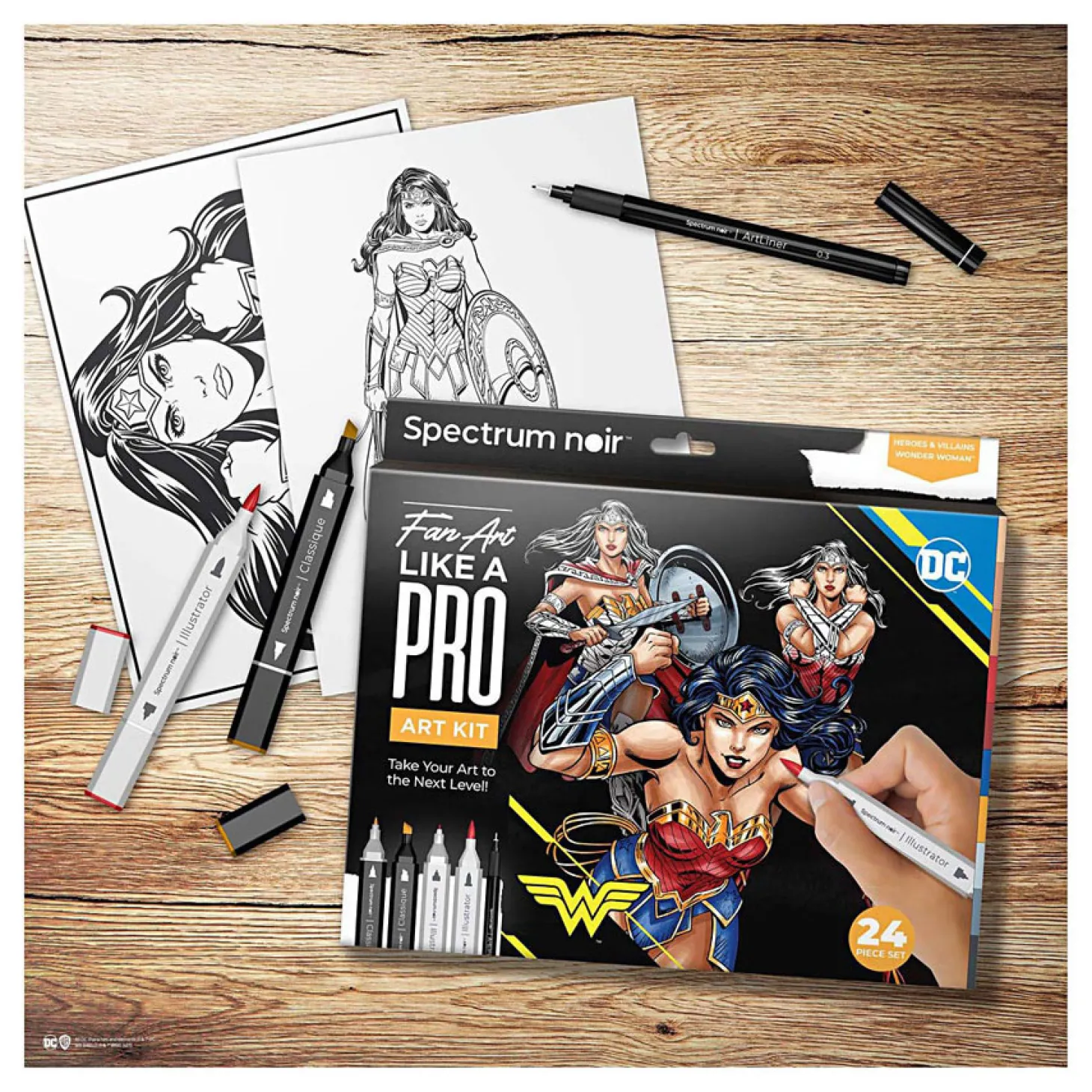Hobbyset Illustratie Stripboekhelden Wonder Woman Kleurset