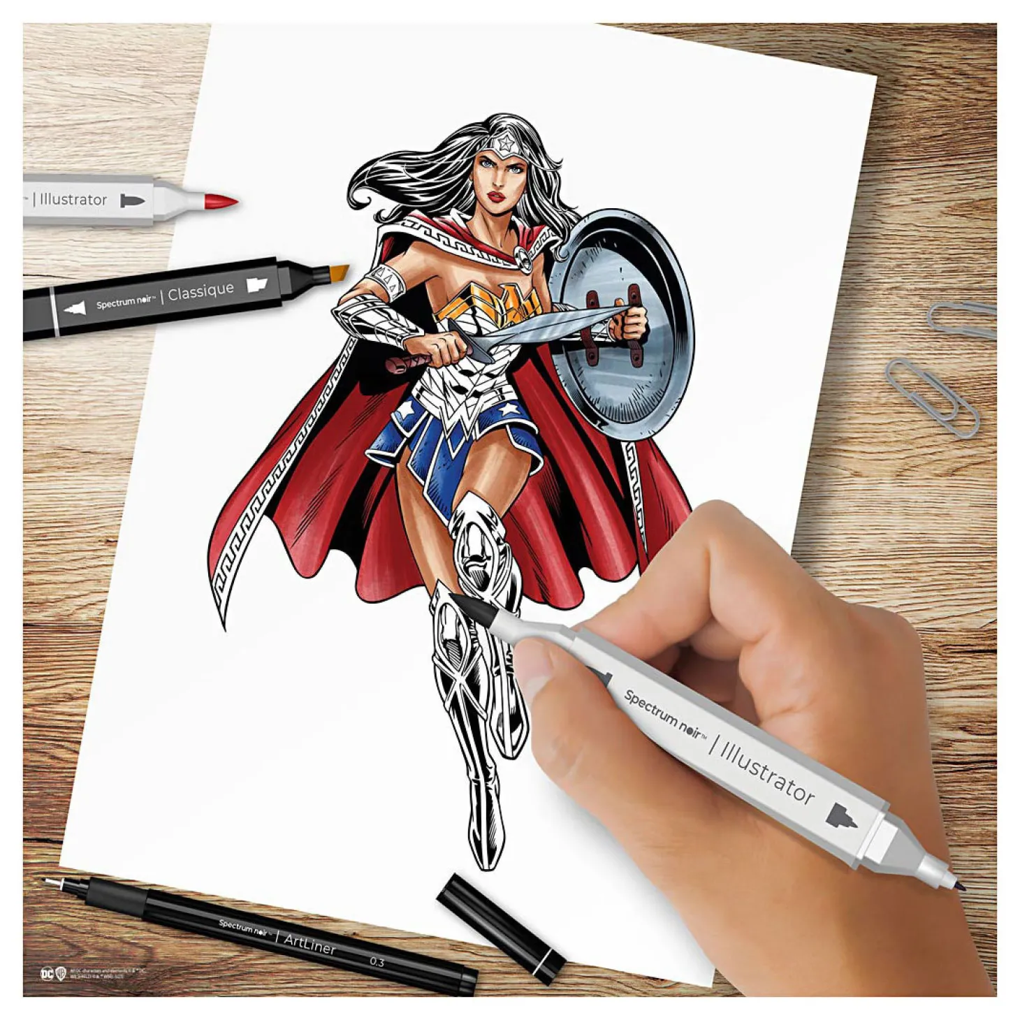 Hobbyset Illustratie Stripboekhelden Wonder Woman Kleurset